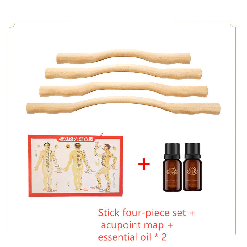 Massage Therapy Wooden Tool Set for Body Wellness