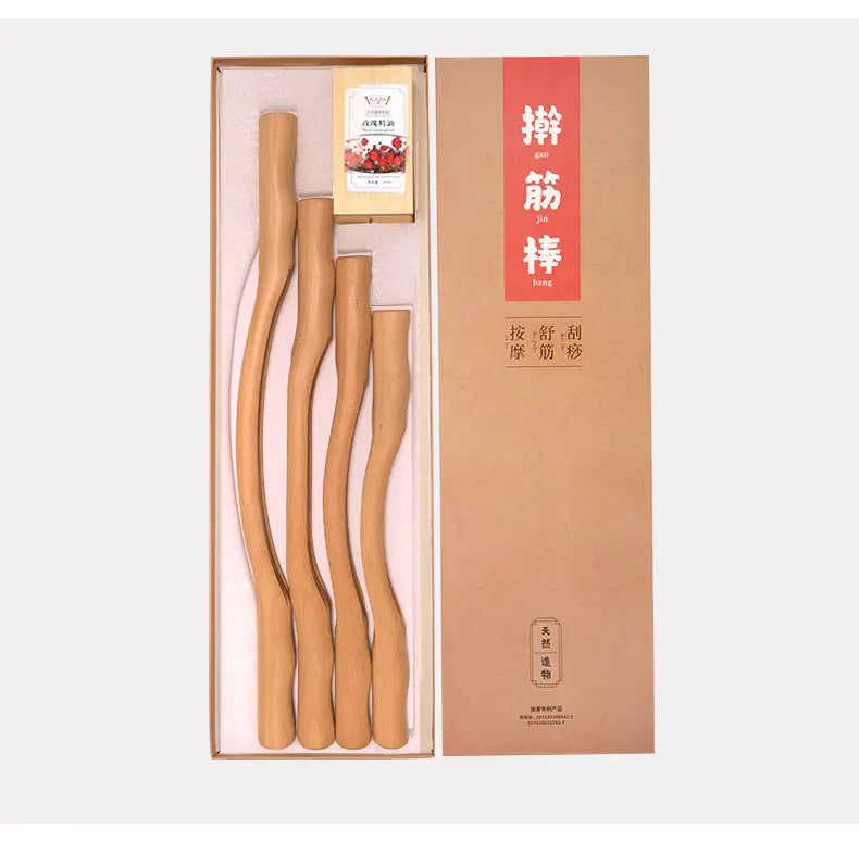Massage Therapy Wooden Tool Set for Body Wellness