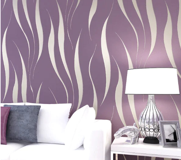 Eco-Friendly Wave Pattern Non-Woven Wallpaper 3D Design