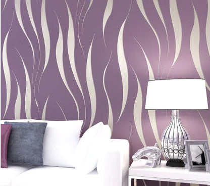 Eco-Friendly Wave Pattern Non-Woven Wallpaper 3D Design