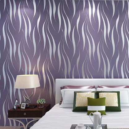 Eco-Friendly Wave Pattern Non-Woven Wallpaper 3D Design
